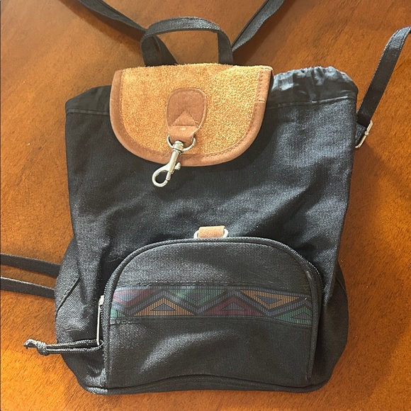 vintage 90's | Accessories | Vintage Black And Tan Aztec Design Super Mini  Backpack | Poshmark